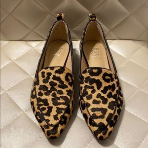 Franco Sarto pointed toe leopard print loafers